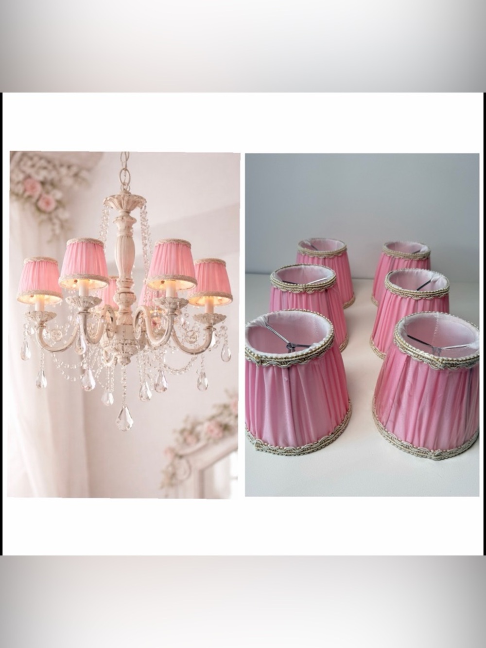 Pink Victorian Shabby Chic Small Lamp shades 6pcs set